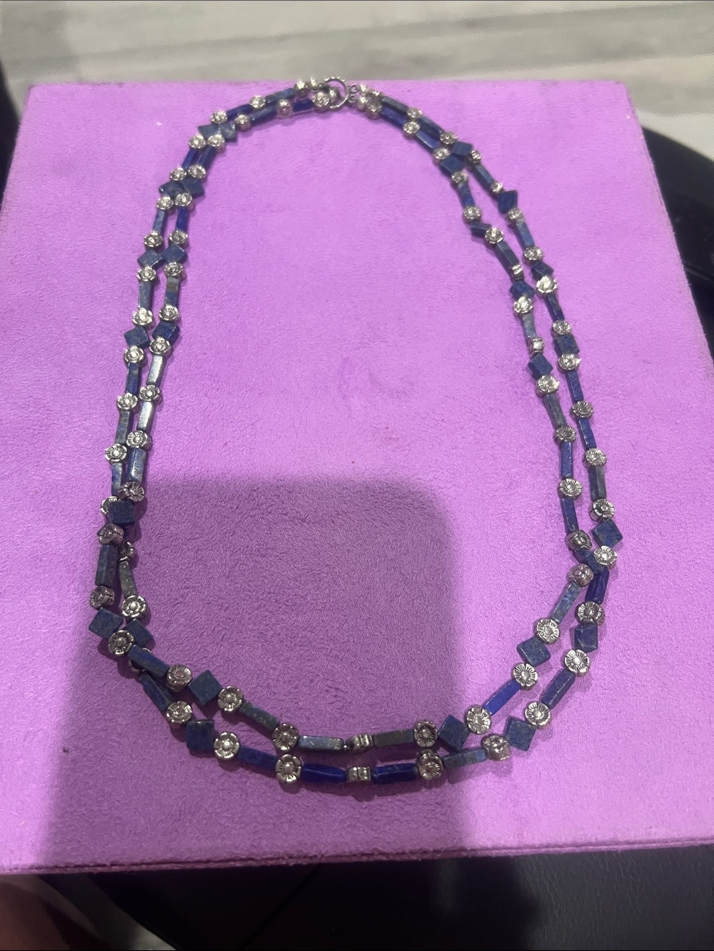 B#96-Elegant Blue Crystal Double-Strand Necklace